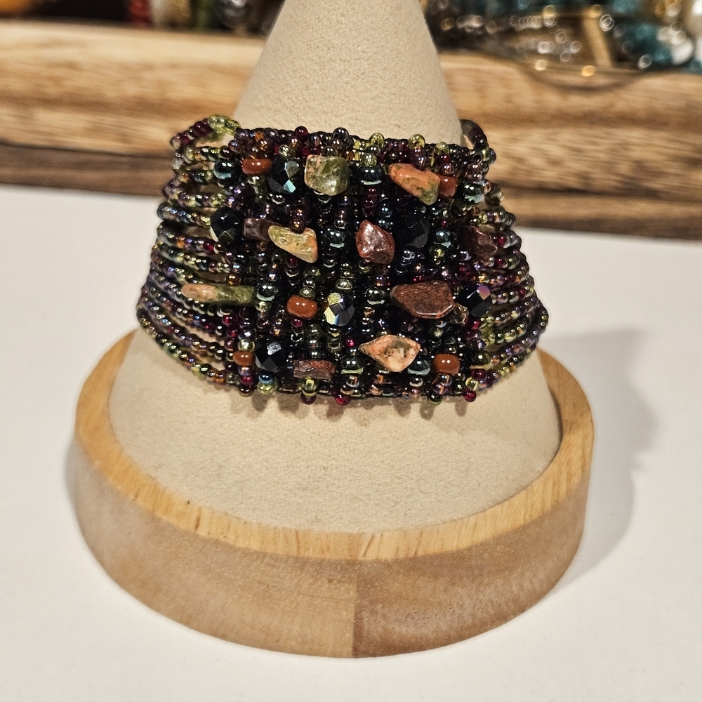 Multicolor Beaded Bracelet Stone Women's Jewelry Boho Indie Whimsy Goth Y2K